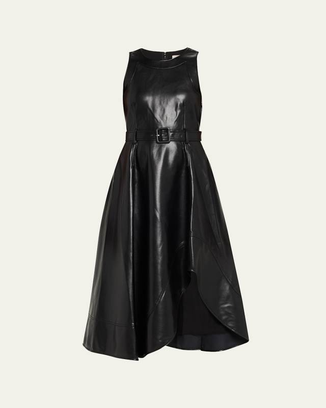 Vegan Leather Zelda Midi Dress